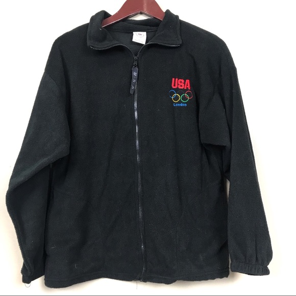 usa Other - USA London Olympics black fleece zip up jacket